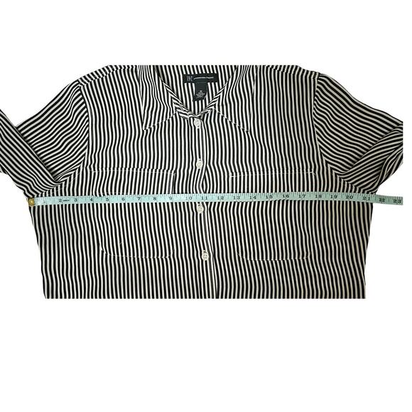 INC International Concepts Black/White Striped Button-Down Womens Size 10 - Picture 4 of 6